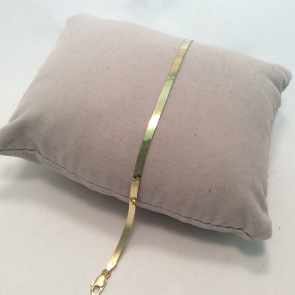 10K SOLID YELLOW REAL GOLD REVERSIBLE GREEK KEY HERRINGBONE bracelet  2.10GR  7 - Picture 3 of 9